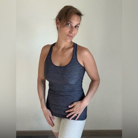 Lululemon Cool Racerback Tank Top CRB Heathered Black 6 - Picture 3 of 10